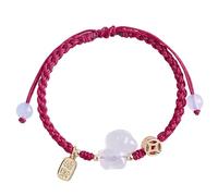Feng Shui Wealth Crystal Bracelet - White Agate Horse Zodiac Charm for 2026 - Carnelian Chakra Balance Amulet(Wine Red)