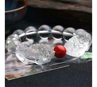 Feng Shui Wealth Crystal Natural Clear Quartz Crystal Double Couple Attract Wealth Talisman for Prosperity Money Good Luck,12MM