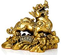 Feng Shui Wealth Pi Xiu Pi Yao Statue,Wealth And Good Luck Figurine For Office And Home Decoration Bronze 10inch
