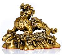 Feng Shui Wealth Pi Xiu Pi Yao Statue,Wealth And Good Luck Figurine For Office And Home Decoration Bronze 10inch