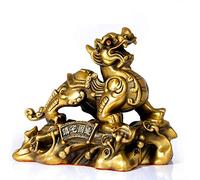 Feng Shui Wealth Pi Xiu Pi Yao Statue,Wealth And Good Luck Figurine For Office And Home Decoration Bronze 10inch