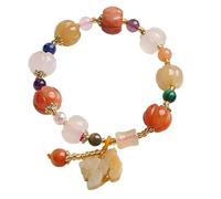 Feng Shui Wealth Pixiu Bracelet - Yellow Jade & Multi-Gemstone Charm for Prosperity, Luck & Protection
