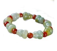 Feng Shui Wealth Wu Lou/Gourd Charm Natural Jade Agate Quartz Crystal Lucky Jewelry Amulet Talisman for Prosperity Money Good Luck Unisex