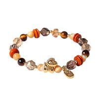 Feng Shui Wealthy Crystal Bracelet - Golden Horse Zodiac Talisman for 2026 - Chakra Balance Amulet with MultiGem Quartz and Shell Pearl