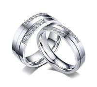 Feng Shui Wedding Rings Shiny CZ Stone Silver-Color Engagement Rings for Women Men Jewelry
