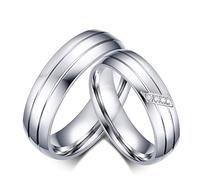 Feng Shui Wedding Rings Titanium steel Ring Female Male Promise Ring Cubic Zirconia Couple Jewelry Sales Promotion