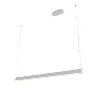 Feng Shui， White Long Bar Pendant Lamp, Modern LED Hanging Light, Linear Metal Chandelier, Dining Room Decorative Lighting Suspension Lamps, Nordic Minimalist Drop Lights for Kitchen Island Household