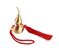 Feng Shui Wu Lou Red Lucky Tassel Brass Open Gourd Shape Car Hanging Ornament