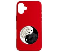 Feng Shui Yin Yang White Black Horses Taiji Symbol Case for iPhone 16 Plus