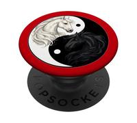 Feng Shui Yin Yang White Black Horses Taiji Symbol PopSockets Adhesive PopGrip
