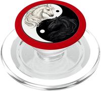 Feng Shui Yin Yang White Black Horses Taiji Symbol PopSockets PopGrip for MagSafe