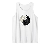 Feng Shui Yin Yang White Black Horses Taiji Symbol Tank Top