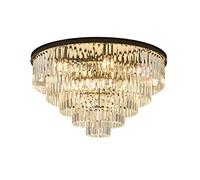 Feng Shui， YRYRYW During Light With Crystal Droplets,Mount Ceiling Lightceiling For Bedroom Living Room Bedroom Hallway,Crystal Chandelier,Chrome Finish-Black. 80 * 50cm Household faucets