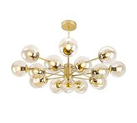 Feng Shui， YRYRYW E27 Wrought Iron Chandelier, Semi Flush Mount Ceiling Light Fixture Adjustable Brass Decorative Ceiling Lamp With Clear Glass Shade For Closets Kitchens Stairwells Basements-Gold and
