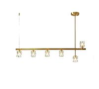 Feng Shui， YRYRYW For Dining Table Dining Room Bar,G9 Nordic Postmodern Light Luxury Long Strip Crystal Chandelier,Fashion All Copper Crystal Chandelier-Copper 60 * 31cm Household faucets