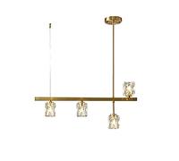 Feng Shui， YRYRYW For Dining Table Dining Room Bar,G9 Nordic Postmodern Light Luxury Long Strip Crystal Chandelier,Fashion All Copper Crystal Chandelier-Copper 60 * 31cm Household faucets