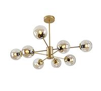 Feng Shui， YRYRYW Nordic Magic Bean Molecule Chandelier, Led Semi Flush Mount Ceiling Light Fixture Adjustable Brass Decorative Ceiling Lamp With Clear Glass Shade,Closets Kitchens-Gold and glass 16t