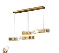 Feng Shui， YRYRYW Post- Lamp,Restaurant Bar Dining Table Household Lamps,Creativity Personality Nordic Lighting,LED Light Luxury All Copper Crystal Chandelier-Copper tricolor light 100 * 180cm