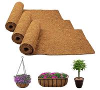 Fengaim Natural Coco Liner Roll, 3 Rolls 1m*0.25m/40" x 10" Coconut Planter Liners, Coco Hanging Basket Liner Coconut Growing Mat Coconut Fibre Matting Liner Roll for Patio Containers Wall Troughs