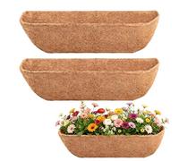 Fengaim Trough Coco Replacement Liners, Coco Fiber Liners for Planters Hanging Basket Liners, Coco Coir Liners Window Box Liners, Wall-mounted Coco Liner for Window Box (2 Pack, 24 Inch)
