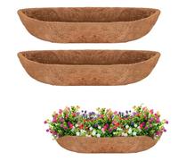 Fengaim Trough Coco Replacement Liners, Coco Fiber Liners for Planters Hanging Basket Liners, Coco Coir Liners Window Box Liners, Wall-mounted Coco Liner for Window Box (2 Pack, 36 Inch)