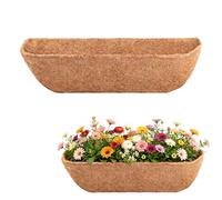 Fengaim Trough Coco Replacement Liners, Coco Fiber Liners for Planters Hanging Basket Liners, Coco Coir Liners Window Box Liners, Wall-mounted Coco Liner for Window Box (1 Pack, 36 Inch)