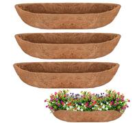Fengaim Trough Coco Replacement Liners, Coco Fiber Liners for Planters Hanging Basket Liners, Coco Coir Liners Window Box Liners, Wall-mounted Coco Liner for Window Box (3 Pack, 36 Inch)
