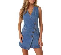 Fengbay Denim Dresses for Women UK Sleeveless V Neck Button Down Summer