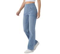 Fengbay Pull on Jeans for Women UK Straight High Waisted Stretchy Trendy Lightweight Bootcut Tapered Denim Leggings