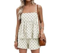 Fengbay Women's Polka Dot Set 2026 2 Piece Sets for Women Summer Sleeveless Short Sets with Pocket Casual Vacation Outfits