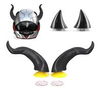 FENGCHUANG 4 Pieces Devil's Horn Motorcycle Helmet Self Adhesive Helmet Decoration Suitable for Role Play, Motorcycle Helmets and Off-Road Helmets (Black)