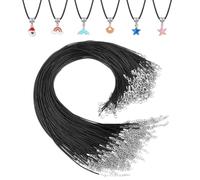 FENGCHUANG 40 Pcs Black Necklace Cord with Clasp 17 Inch Waxed Necklace String for Jewelry Making Diy Pendants Necklace