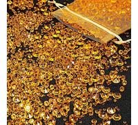 FENGCHUANG 4000 Pcs Yellow Fake Crushed Ice Stoness, Acrylic Diamond Gems Fake Diamond Crystal Gems for Vase Filling Table Decoration Wedding Display DIY Arts Crafts (3 Sizes)