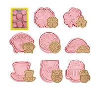 FENGCHUANG 8 Pcs Eid Mubarak Cookie Cutters, 3D Four Leaf Clover Cookie Cutter Set, Creative Ramadan Mould, Plastic Biscuit Cutters for Children、Adults DIY Fondant Pastry Cake Decoration (8 Patterns)