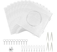FENGCHUANG Bead Board 8 Pcs 5.7’’ Equipped with 4 Tweezers 10 Key Rings/Mobile Phone Ropes/Steel Rings Each Fuse Beads Boards Suitable for Children's Crafts DIY Crafts