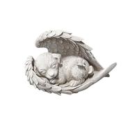 FENGCHUANG Dog Garden Ornaments Outdoor, pet memorial stones with Angel Wings, Weather-Resistant Polyresin (Dog)