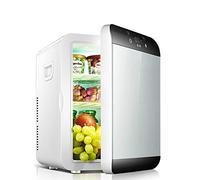 FENGCLOCK Mini Fridge Glass Door Portable Cosmetic Refrigerator, Small Fridges for Bedrooms Cools & Heats Ideal for Bedroom And Small Office Space AC+DC Power Compatibility,13.5L digital display