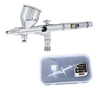 Fengda High Precision Detail Control FE-180 Dual-Action Gravity Feed Airbrush, 0.2 mm Tip, 9ml Funnel Fluid Cup, Air Control Valve