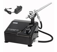 Fengda Professional Airbrush Kit FD-207K with Portable Mini Compressor, 0.2mm Nozzle, Adjustable Pressure, Oil-Free, Low Noise for Tattoo, Model, Cake Decorating & Other General Airbrush Applications