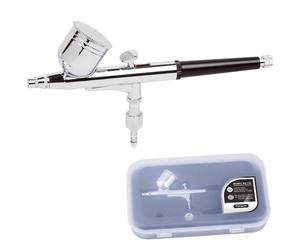 Fengda Professional Airbrush Spray Gun 130, Set with Nozzle 0,3 mm 7ml, Silver