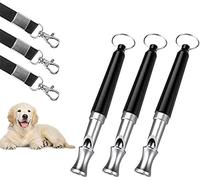 Fengdandan Dog Whistle, Dog Whistle to Stop Barking Adjustable Pitch Ultrasonic Training Tool Silent Bark Control for Dogs, 3 Pack Whistles with 3 Free Lanyard Strap