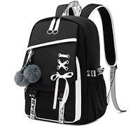 FENGDONG Teenage Girls Bookbag school Backpack Children Casual Daypack Schoolbag for Teens, Black White, Daypack Backpacks