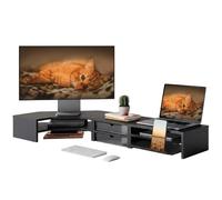 Fenge Monitor Stand, 3 in 1 Modular, L-shaped Corner, Monitor Riser, Black