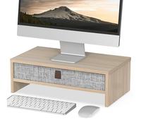 Fenge Monitor Stand Riser With linen Drawer,Max Load Capacity 20KG,Oak
