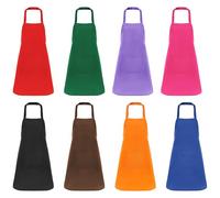 Fengek 8 Pcs Bib Apron for Unisex Colorful Kitchen Apron Bulk with 2 Roomy Pockets for Kitchen BBQ Painting Baking, Multicolor 1