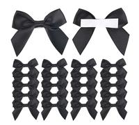 FengFaer 50pcs Gift Bows,Mini Bows,2"red Bows for Gift Wrapping, Ribbon Bows for Wrapping Gift Bakery Candy Treat Bag Christmas Halloween Wedding Bridal Shower Decor (Black)
