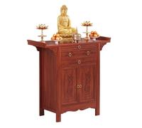 FENGFAUU Meditation Table Altar with Storage,Multi Levels Personal Shrine Puja Table For Spiritual,Wood Alter Cabinet For Witch Wiccan Buddhist Shrine Prayer Stand Riser Home Decor(88CM/34.6IN)