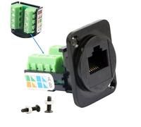 FENGHAISHUN RJ45/8P8C D-Type Solderless Panel Mount Female Connector Ethernet Extender Cat5E Terminal Network Adapter Keystone Jack Crimping Data with Screw