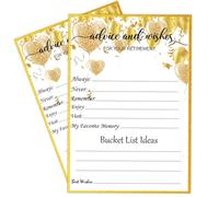 FENGHERUIA 100 Sheet Gold Retirement Advice and Wishes Cards Retired Ideas Supplies and Decoration Happy Retiree Celebration Gift Bucket List Wish Funny Officially Retired