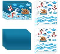 FENGHERUIA 24 Set Jesus Walk On Water Scenes Craft Kit Religious Stickers for Kids DIY Christian Catholic Bible Craft Faith Jesus Craft for Sunday School Activities Gifts